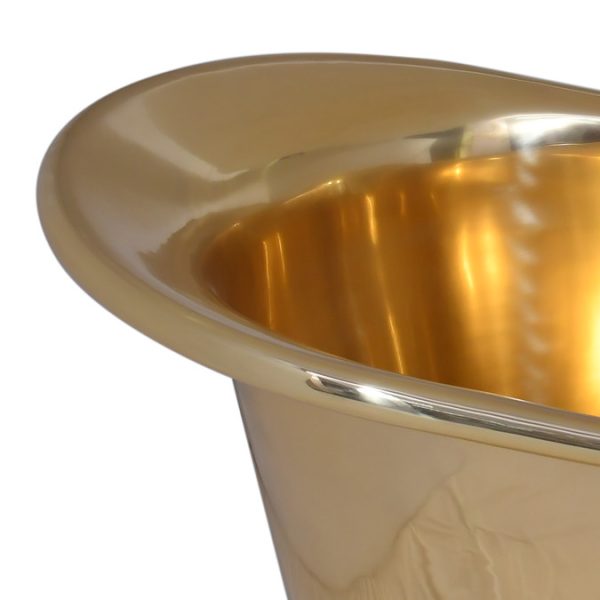 Trafalgar Polished Brass 1700 x 710mm Double Ended Roll Top Slipper Bath - Image 3