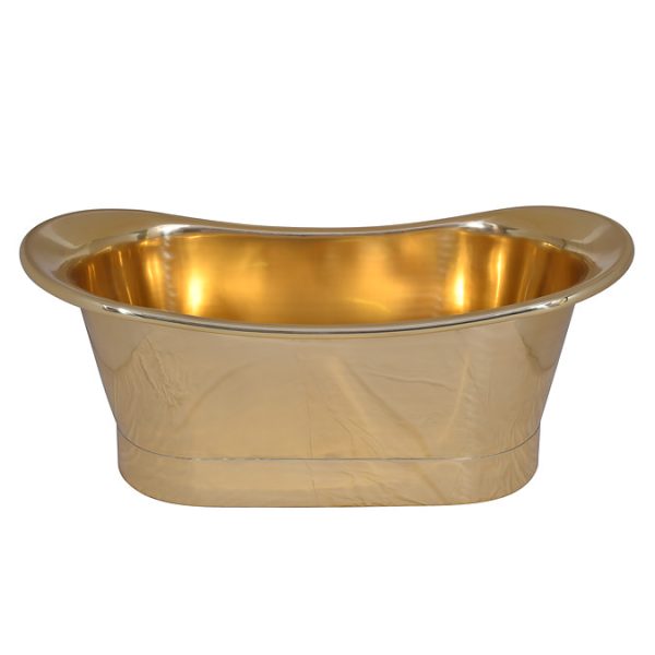 Trafalgar Polished Brass 1700 x 710mm Double Ended Roll Top Slipper Bath - Image 4
