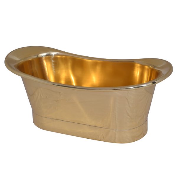 Trafalgar Polished Brass 1700 x 710mm Double Ended Roll Top Slipper Bath - Image 6