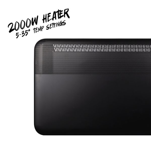 TCP 820 x 450mm 2000W Black Aluminum Panel Heater – Portable or Wall Mounted with LED Display - Image 5