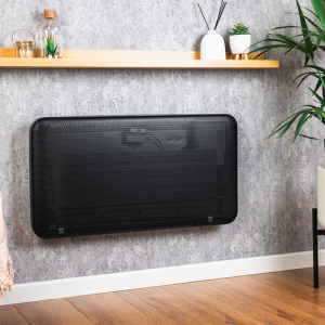 TCP 820 x 450mm 2000W Black Aluminum Panel Heater – Portable or Wall Mounted with LED Display