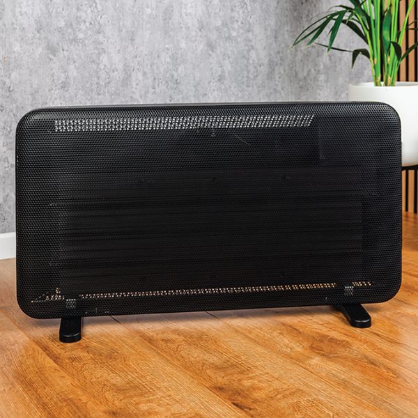 TCP 820 x 450mm 2000W Black Aluminum Panel Heater – Portable or Wall Mounted with LED Display - Image 3