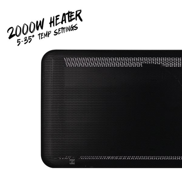 TCP 820 x 450mm 2000W Black Aluminum Panel Heater – Portable or Wall Mounted with LED Display - Image 7