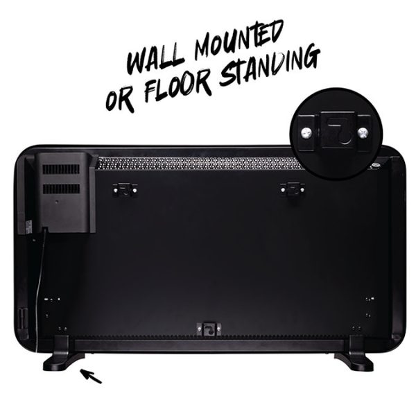 TCP 820 x 450mm 2000W Black Aluminum Panel Heater – Portable or Wall Mounted with LED Display - Image 8