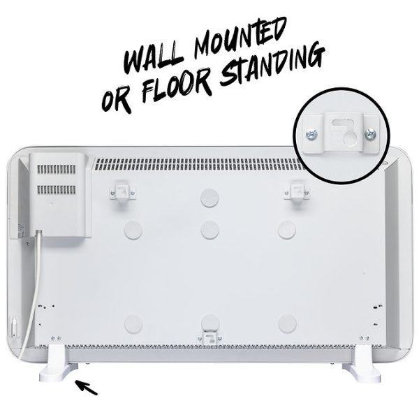 TCP 820 x 450mm 2000W White Aluminum Panel Heater   Portable or Wall Mounted with LED Display - Image 7