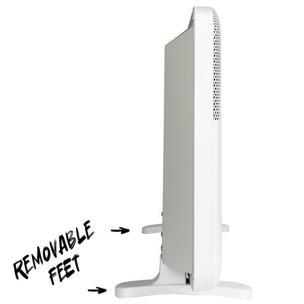 TCP 820 x 450mm 2000W White Aluminum Panel Heater   Portable or Wall Mounted with LED Display - Image 2