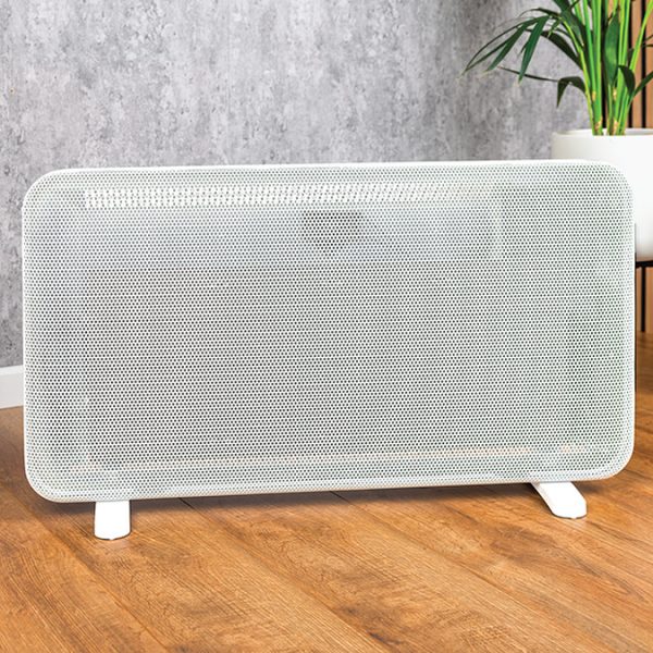 TCP 820 x 450mm 2000W White Aluminum Panel Heater – Portable or Wall Mounted with LED Display - Image 3