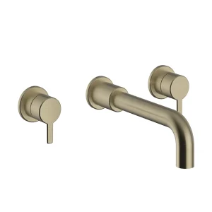 Heritage Dartmouth 3 Taphole Wall Mounted Basin Mixer   Brushed Brass