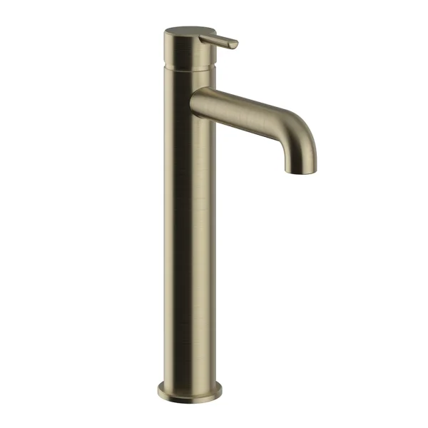 Heritage Dartmouth Tall Basin Mixer   Brushed Brass