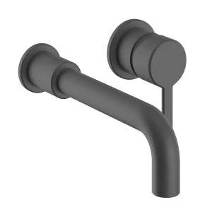 Heritage Dartmouth 2 Taphole Wall Mounted Basin Mixer   Matt Black