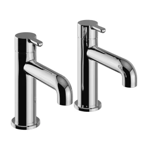 Heritage Dartmouth Basin Pillar Taps   Chrome