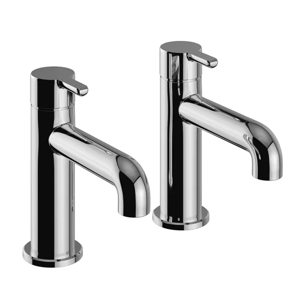 Heritage Dartmouth Basin Pillar Taps   Chrome