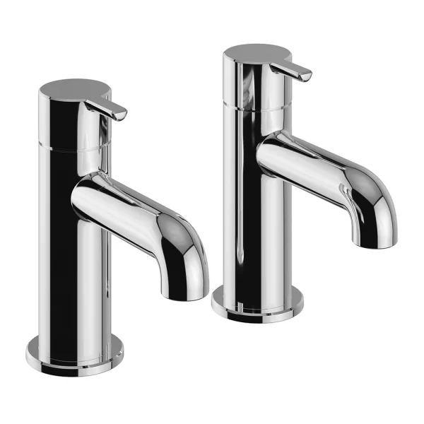 Heritage Dartmouth Bath Pillar Taps   Chrome
