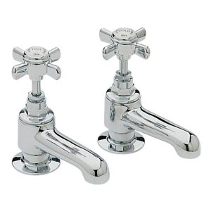 Heritage   Dawlish Bath Pillar Taps   Chrome