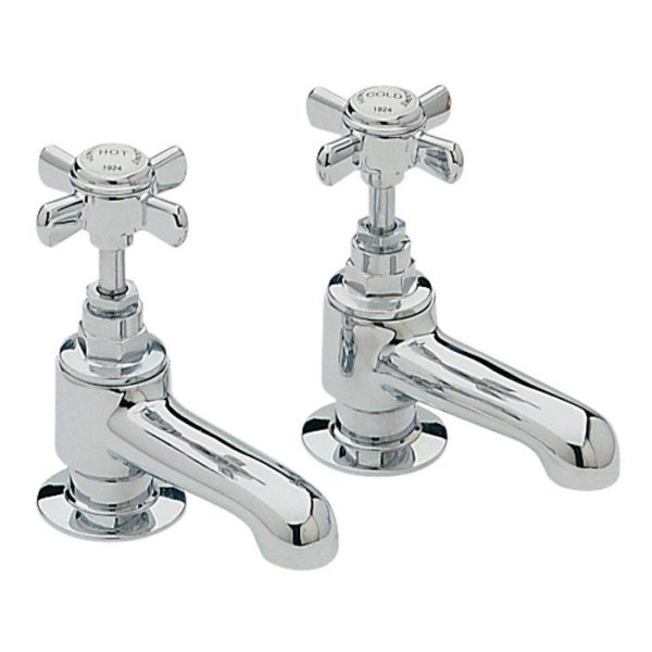 Heritage   Dawlish Bath Pillar Taps   Chrome
