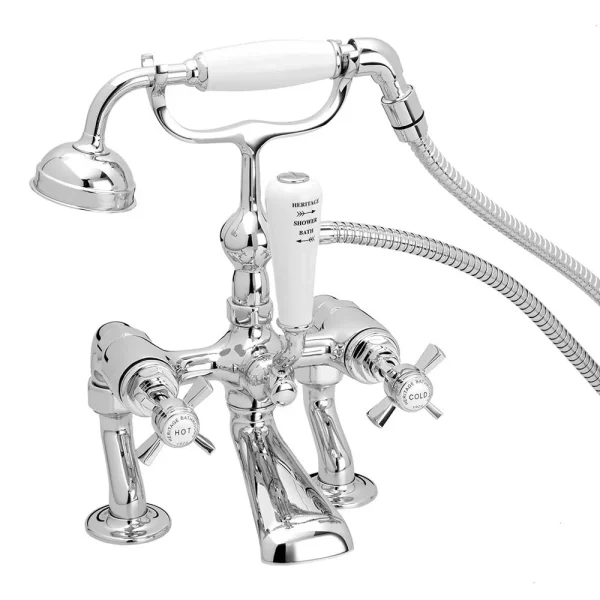 Heritage   Dawlish Bath Shower Mixer Tap   Chrome