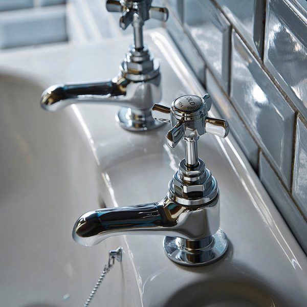 Heritage   Dawlish Short Nose Basin Pillar Taps   Chrome - Image 3