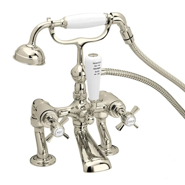 Heritage   Dawlish Bath Shower Mixer Tap   Vintage Gold