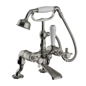 Heritage Dawlish Bath Shower Mixer Tap   Brushed Nickel