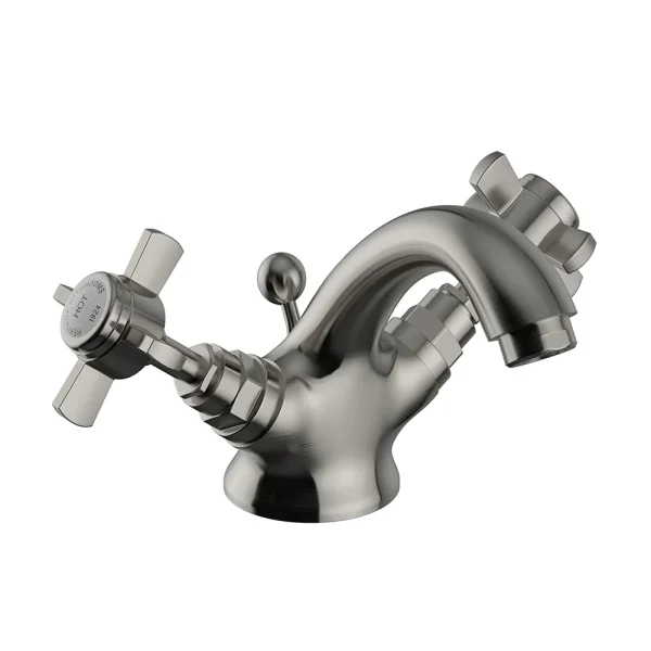 Heritage Dawlish Mono Basin Mixer with Pop up Waste   Brushed Nickel
