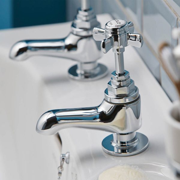 Heritage   Dawlish Basin Pillar Taps   Chrome - Image 2