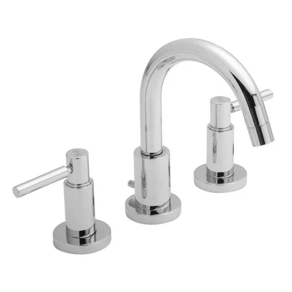 Hudson Reed   Tec Lever 3 Tap Hole Basin Mixer with swivel spout & pop up waste
