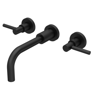 Hudson Reed Tec Lever Wall Mounted Basin Mixer   Matt Black