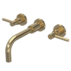 Hudson Reed Tec Lever Wall Mounted Basin Mixer   Brushed Brass