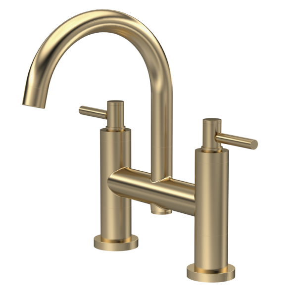 Hudson Reed Tec Lever Bath Filler with Swivel Spout   Brushed Brass