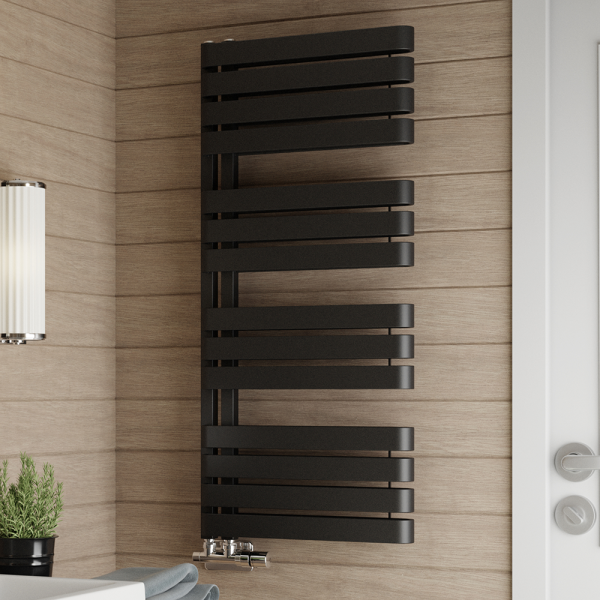 Terma Warp S Matt Black Heated Towel Rail 1110 x 500mm