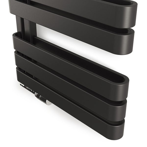 Terma Warp S Matt Black Heated Towel Rail 655 x 500mm - Image 5