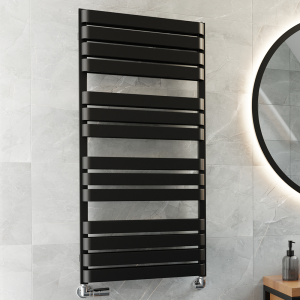 Terma Warp T Bold Matt Black Heated Towel Rail 1110 x 500mm