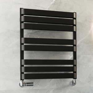 Terma Warp T Bold Matt Black Heated Towel Rail 655 x 500mm