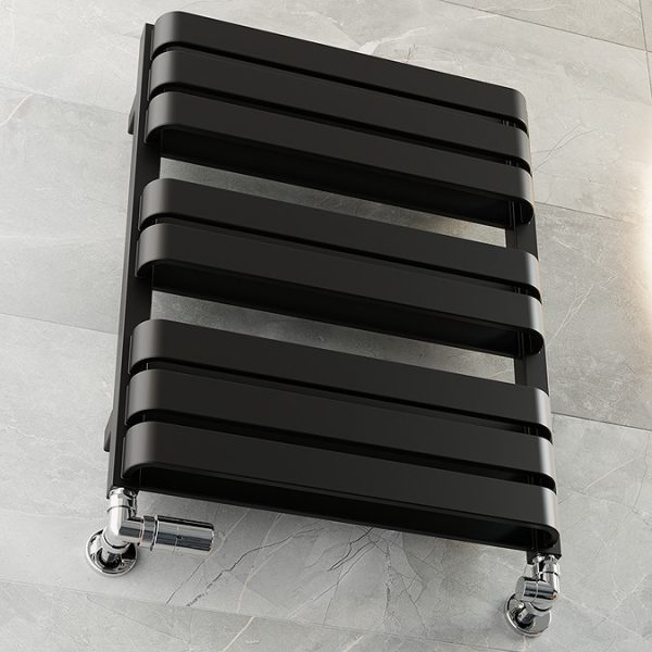 Terma Warp T Bold Matt Black Heated Towel Rail 655 x 500mm - Image 3