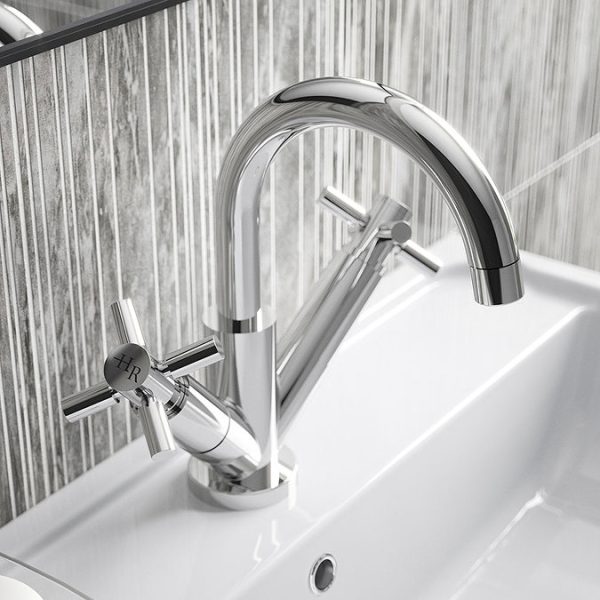 Hudson Reed Tec Crosshead Mono Basin Mixer with Swivel Spout & Waste - Image 3