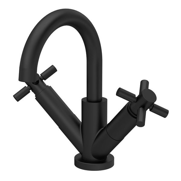 Hudson Reed Tec Crosshead Mono Basin Mixer Tap incl. Swivel Spout & Waste   Matt Black - Image 3