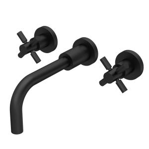 Hudson Reed Tec Crosshead Wall Mounted Basin Mixer   Matt Black