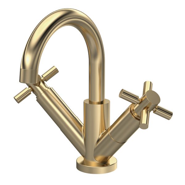 Hudson Reed Tec Crosshead Mono Basin Mixer Tap incl. Swivel Spout & Waste   Brushed Brass - Image 2
