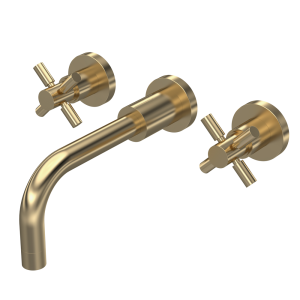 Hudson Reed Tec Crosshead Wall Mounted Basin Mixer   Brushed Brass