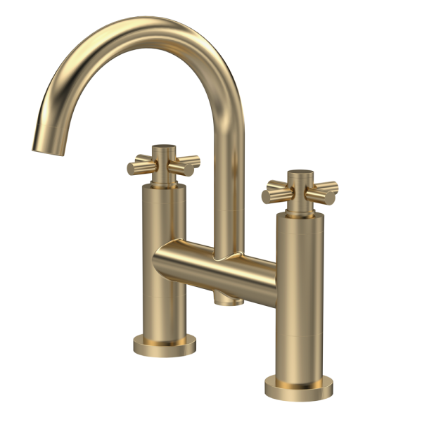 Hudson Reed Tec Crosshead Bath Filler with Swivel Spout   Brushed Brass