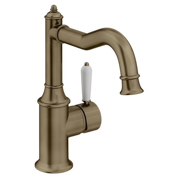 Trafalgar Traditional Mono Basin Mixer Tap   Antique Brass - Image 2