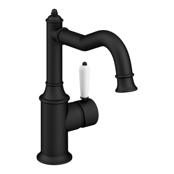 Trafalgar Traditional Mono Basin Mixer Tap   Matt Black - Image 2