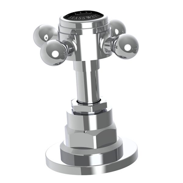 Trafalgar Crosshead 3 Hole Deck Mounted Basin Mixer & Pop Up Waste Chrome & Black - Image 2