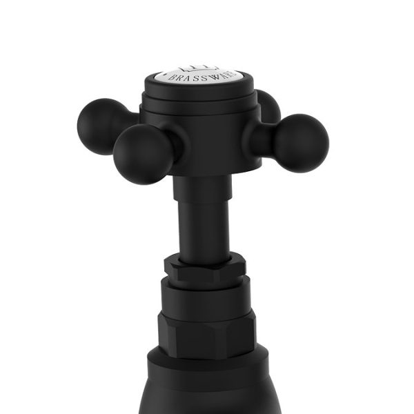 Trafalgar Crosshead Pillar Bath Taps (Pair) Matt Black - Image 3