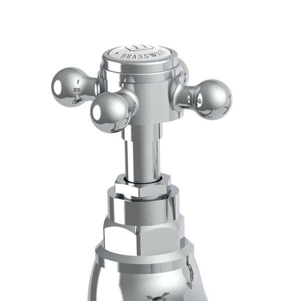 Trafalgar Crosshead Pillar Bath Taps (Pair) Chrome - Image 3