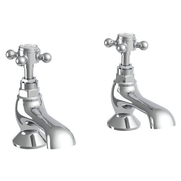 Trafalgar Crosshead Pillar Bath Taps (Pair) Chrome - Image 4