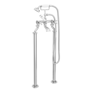 Trafalgar Crosshead Freestanding Bath Shower Mixer & Shower Kit Chrome