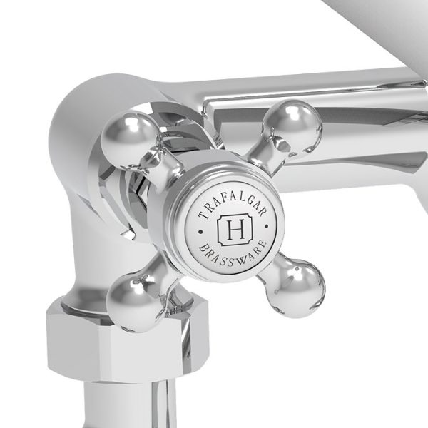 Trafalgar Crosshead Deck Mounted Bath Shower Mixer & Shower Kit Chrome - Image 3