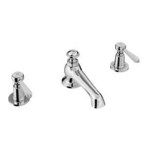 Trafalgar Lever 3 Hole Deck Mounted Basin Mixer & Pop Up Waste   Chrome