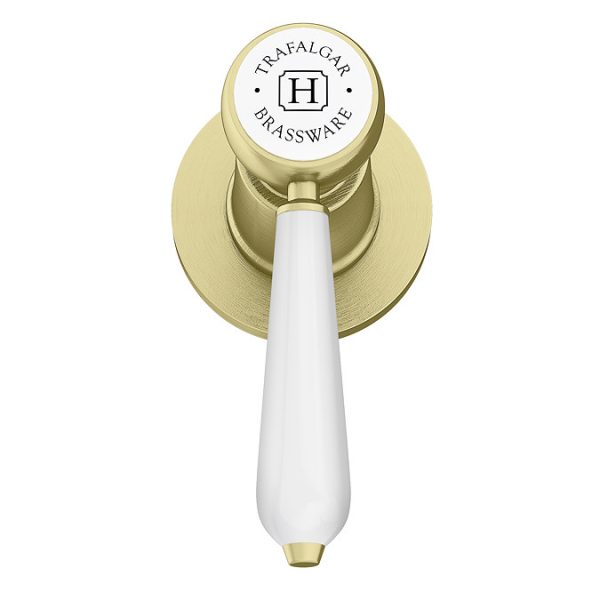 Trafalgar Lever Mono Basin Mixer Tap with Pop Up Waste   Brushed Brass - Image 2